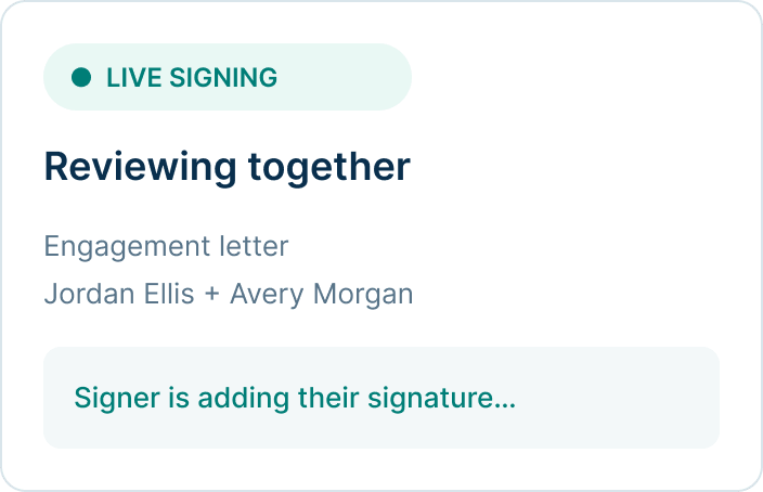 Live signing